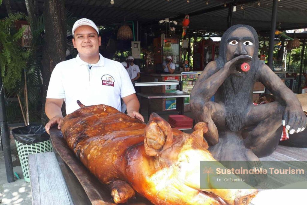 Traditional Colombian lechona